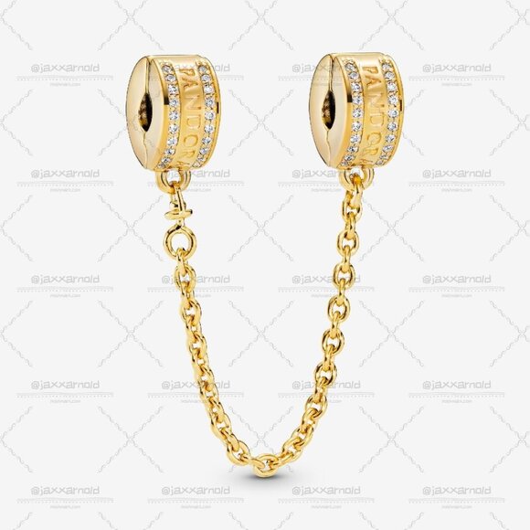 Pandora Pandora Logo Safety Chain Clip Charm - Picture 1 of 3